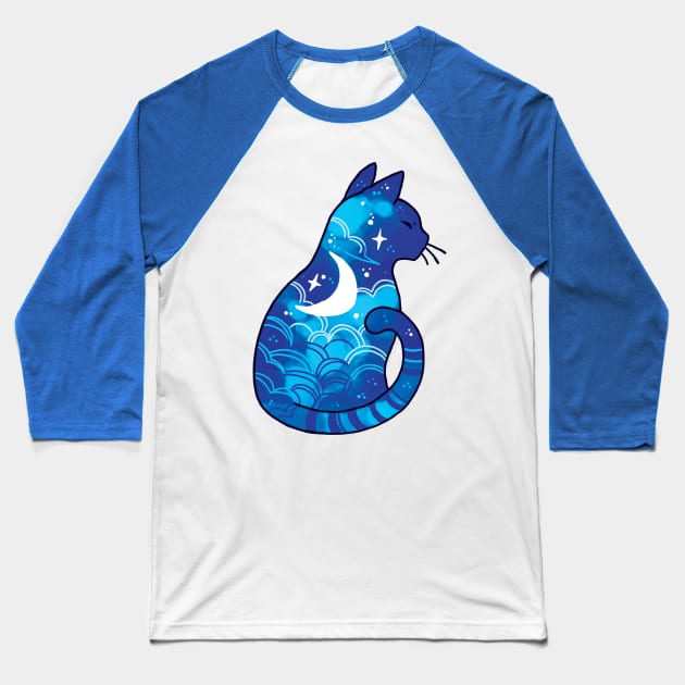 Spirit Moon Cat Baseball T-Shirt by MichelleScribbles